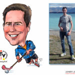 Cartoongemälde Agnes Karikaturen Bild ab Foto gemalt: Turnverein Grosswangen 2021 Ehrenmitglied