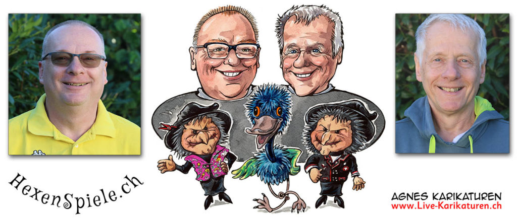 Cartoongemälde Agnes Karikaturen Bild ab Foto gemalt: Hexenspiele.ch
