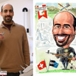 Cartoongemälde Agnes Karikaturen Bild ab Foto gemalt: Schützenzahnarzt Feldschiessen