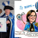 Cartoongemälde Agnes Karikaturen Bild ab Foto gemalt: Mättlizunft Littau