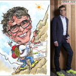 Cartoongemälde Agnes Karikaturen Bild ab Foto gemalt: katholische Kirche Stadt Luzern