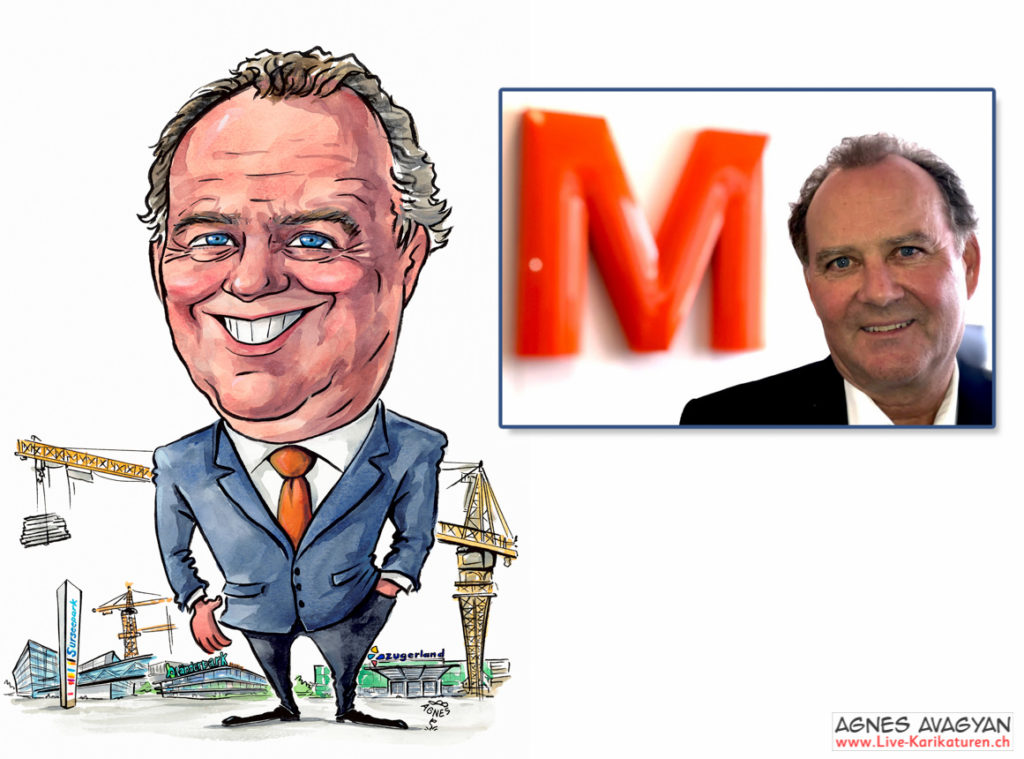 Cartoongemälde Agnes Karikaturen Bild ab Foto gemalt: Migros