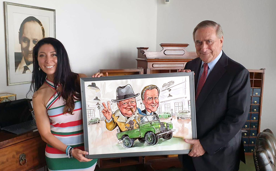 Cartoongemälde Agnes Karikaturen Bild ab Foto gemalt: Walter Frey (Emil Frey)