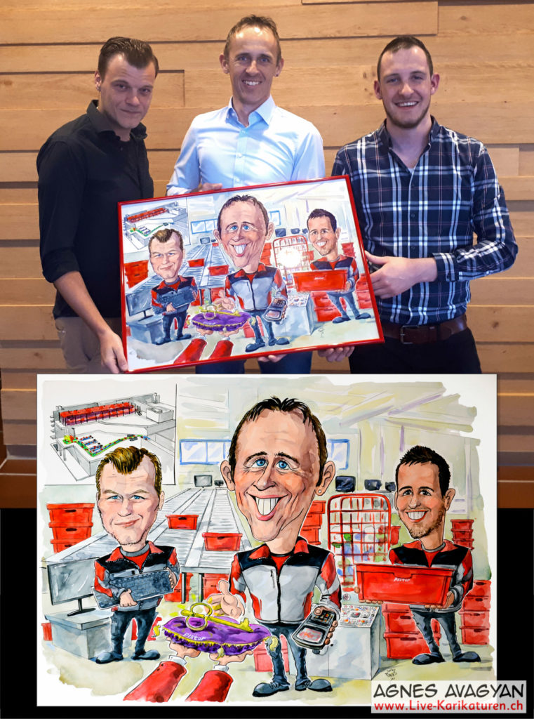 Cartoongemälde Agnes Karikaturen Bild ab Foto gemalt: Pistor