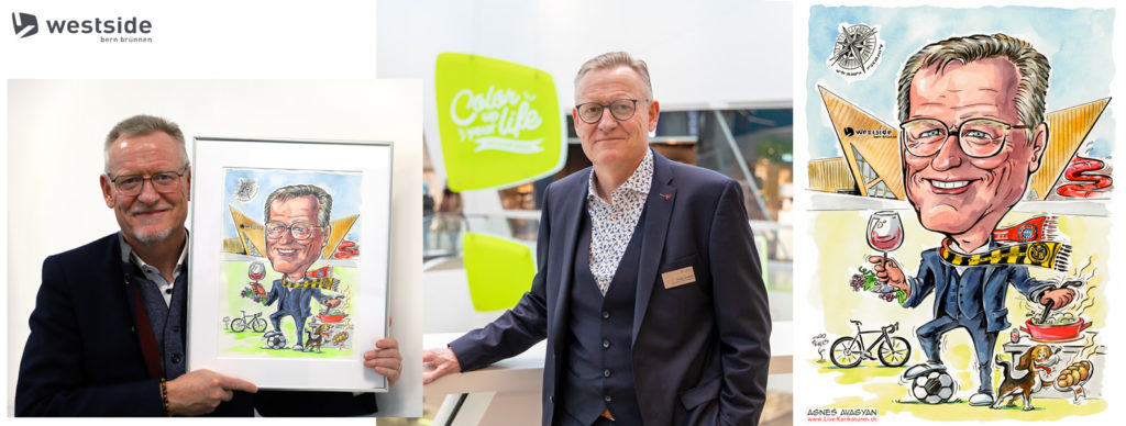 Cartoongemälde Agnes Karikaturen Bild ab Foto gemalt: Westside Bern